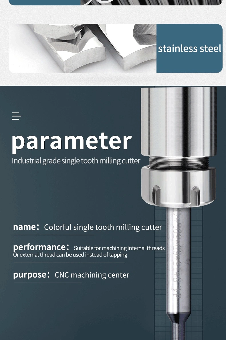 M6*1 CNC 60 ° Tungsten Steel Single Tooth Thread Milling Cutter M0.8 M0.9 M1 M1.2 M1.4 M1.6 M2 M2.5 M3 M4 M5 M6 M8 M10 M12 M14 M18 Mill Mills
